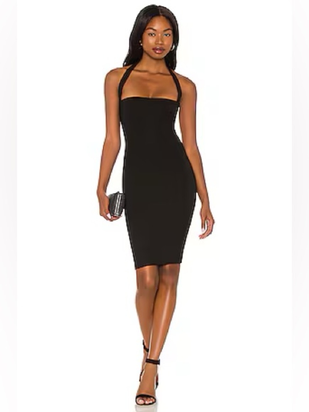Re Ona Halterneck Dress in Black NWT
